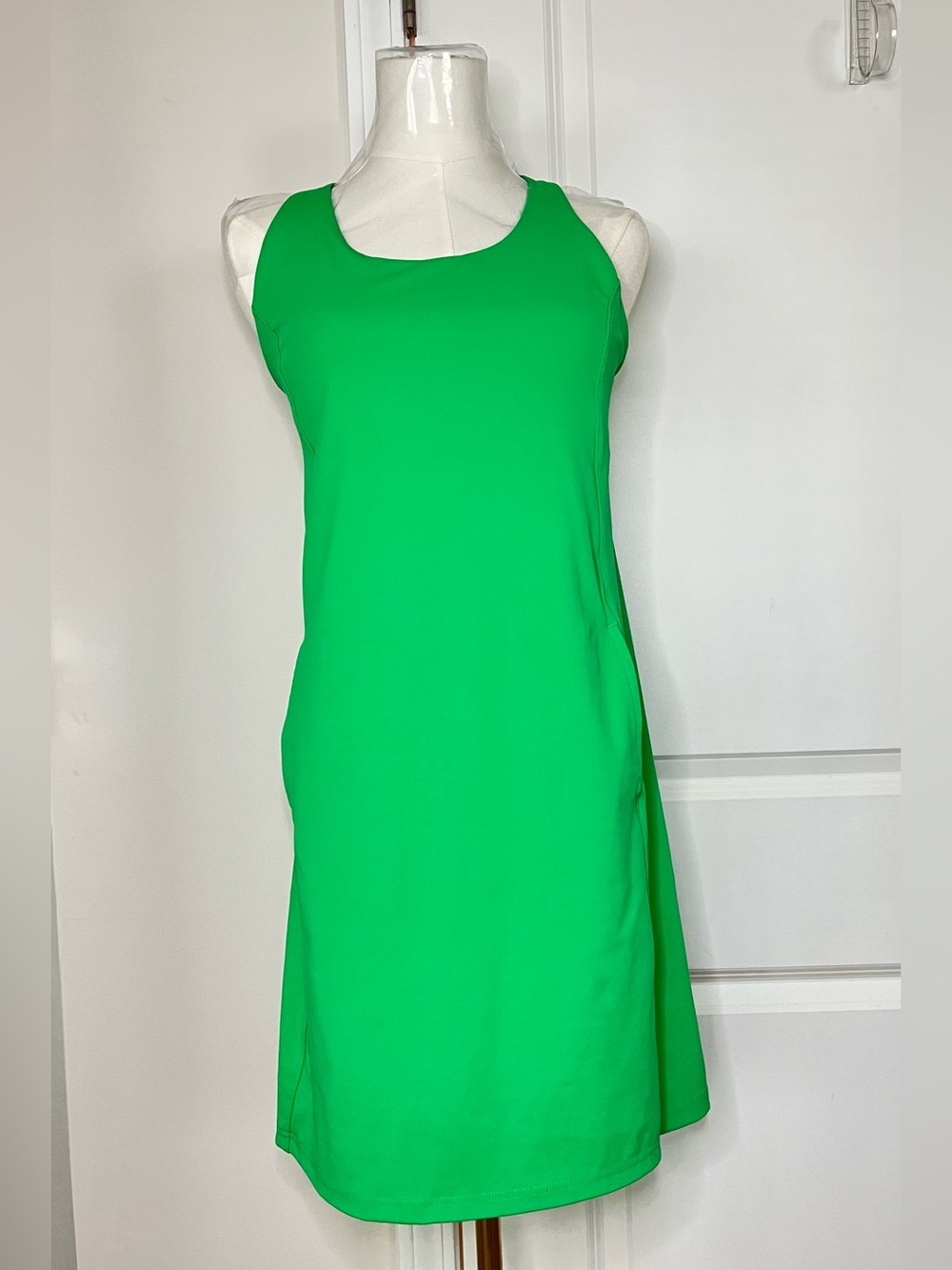 Tek Gear DryTek Green Athletic Tank Dress Built-in Bra, Size S Ultra Stretch